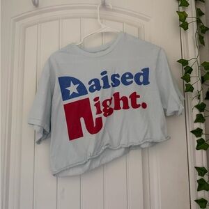 Blue and Red Graphic Tee